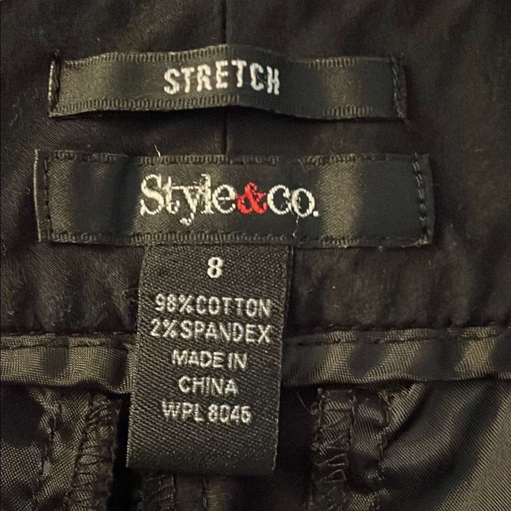 Style & Co Black Cropped Pants Stretchy EUC Capris size 8 - Picture 7 of 12